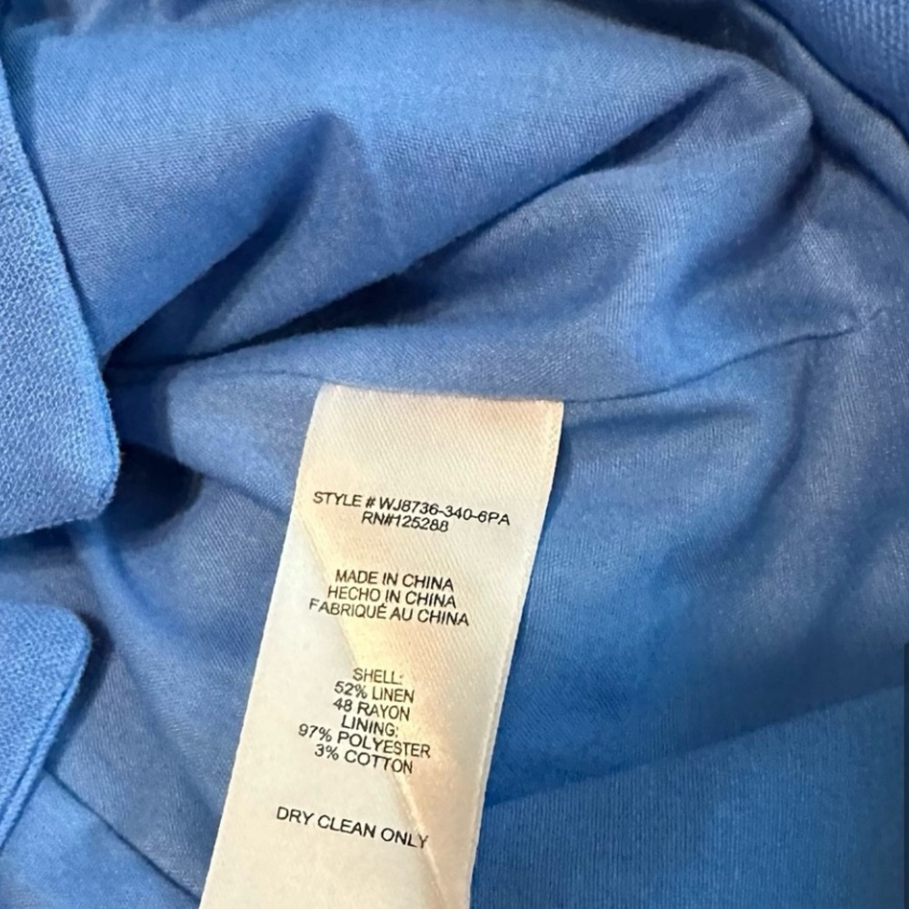 NWT Designer Jason Wu Cropped Linen Blazer, Blue, Medium - Picture 6 of 13